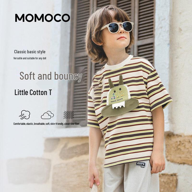 

MOMOCO Boy s Fashion Striped Short Sleeve T-Shirt 140