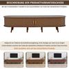 Living Room TV Cabinet with Storage Space + Coffee Table Combination, Walnut Combination In Original Wood Color, MDF, Set of 2