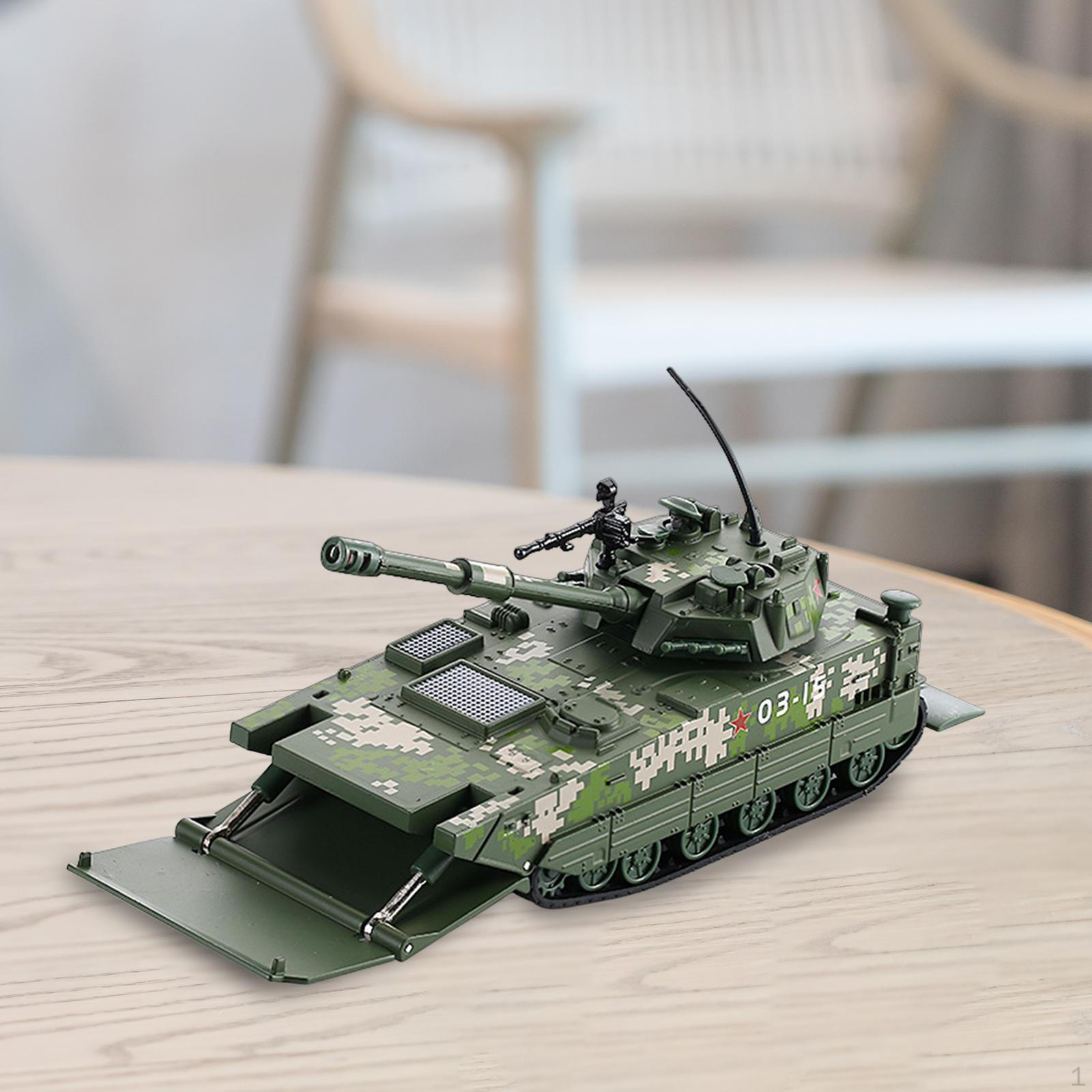 

Alloy Tank Vehicle Toy with Sound and Light for Children Adults зелений