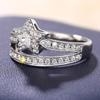 925 Sterling Silver Star Ring Female Fashion Engagement Party Accessories Luxury Bright CZ Wedding Band Statement Jewelry