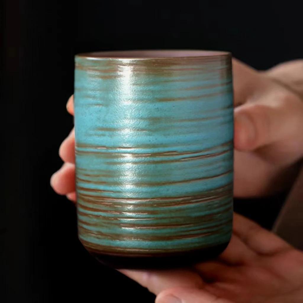 Hand-painted ceramic retro coffee cups creative kiln change infused wax aromatherapy cups master cups tea cups wheat tea cups