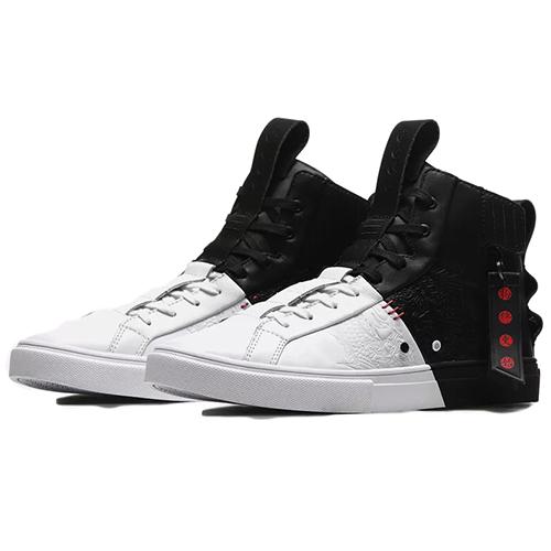 Li Ning Chinese Style Retrospective Series Non Slip Lightweight High Top Skateboard Shoes Mens Smoke Ink AGCN311-1