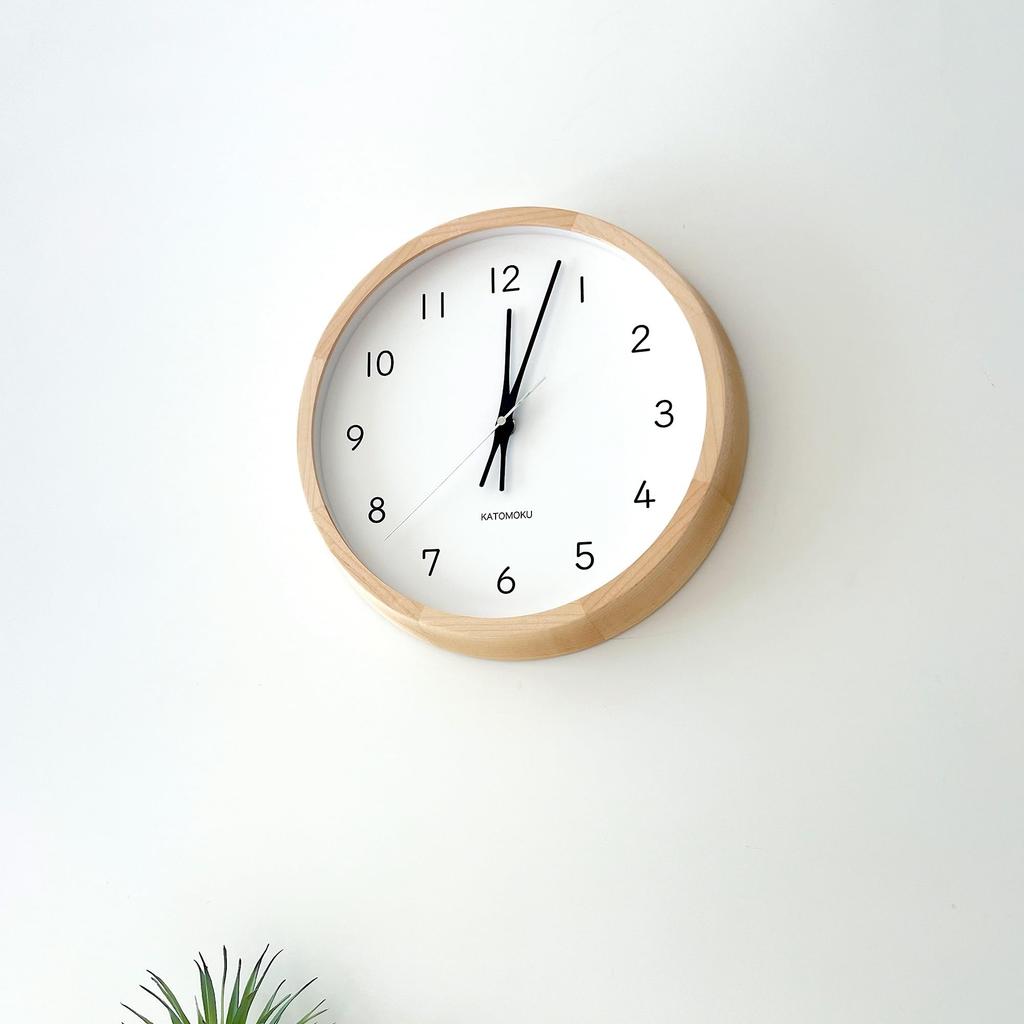 KATOMOKU muku clock 13 Maple Wall Clock with Continuous Second Hand H. km-104HMRCS 306mm (SKP Radio-Controlled Clock)