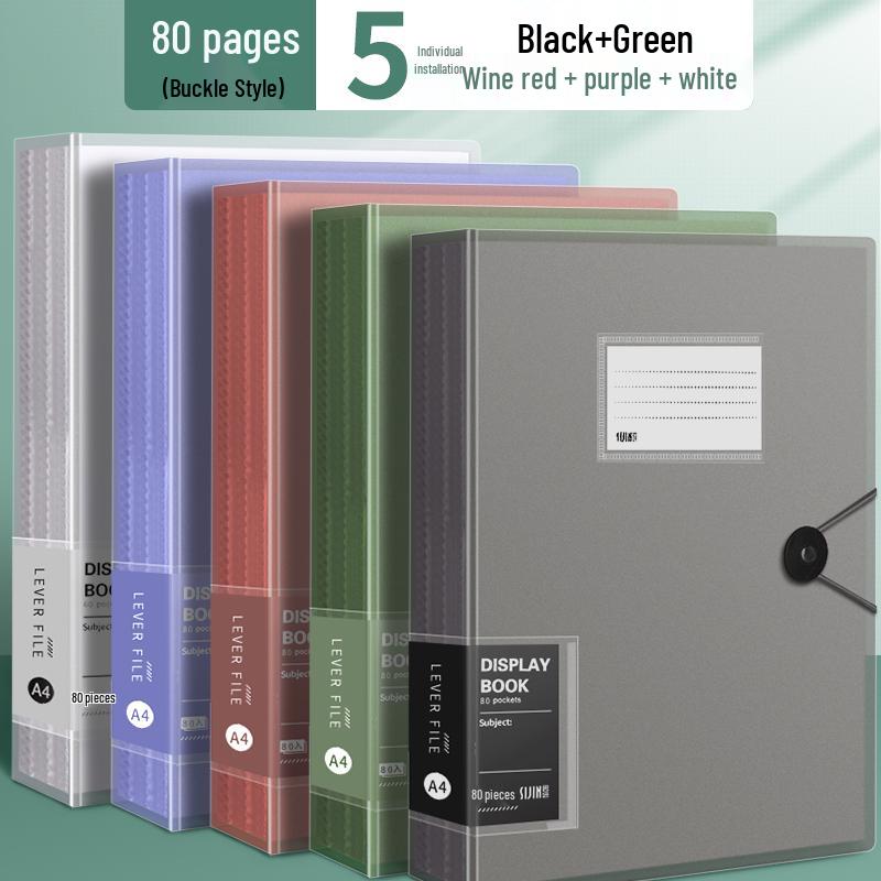 Transparent A4 Document Binder with Multi-Layer Insert Pages for Loose-Leaf Organization