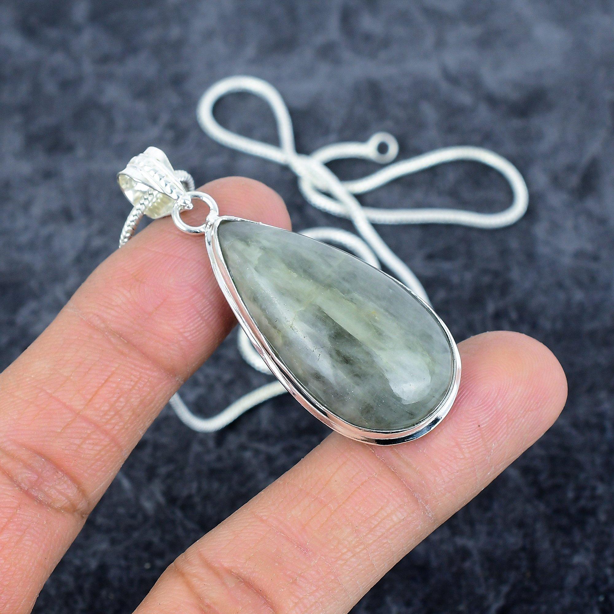 

Aquamarine Gemstone Handmade 925 Sterling Silver Jewelry Pendant 2.17 M-2864