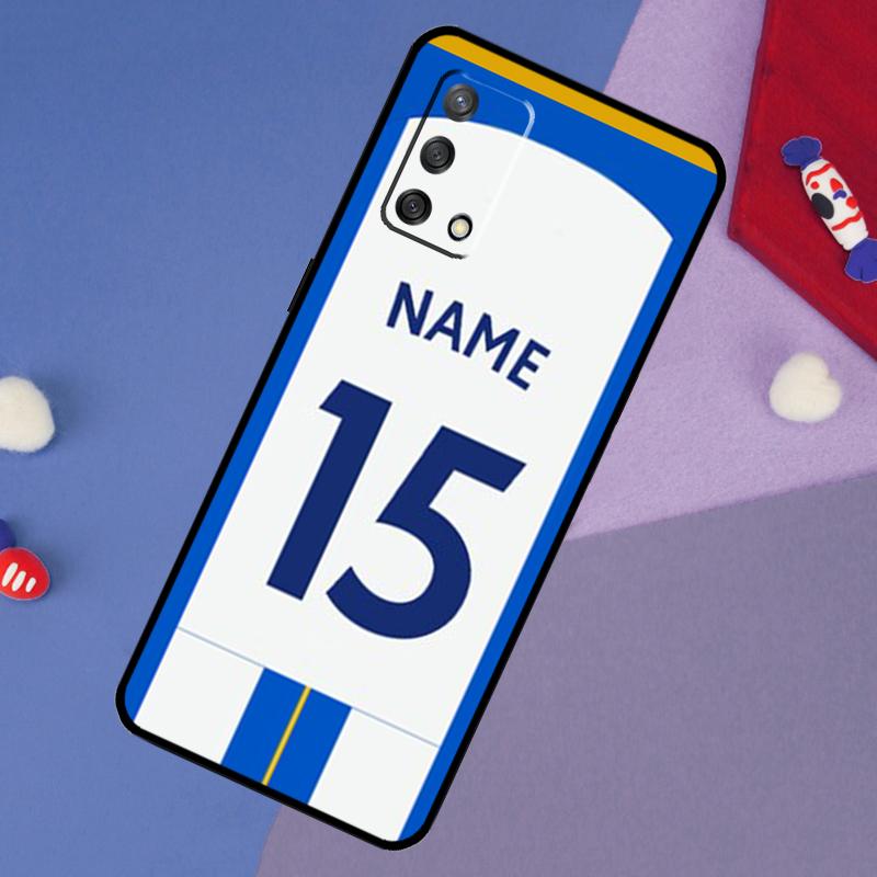 Personalised Football Number Name Case For OPPO A96 A76 A16 A18 A58 A78 A98 A17 A77 A54 A57 S A74 A5 A9 A53 A52 A72 A15 A93