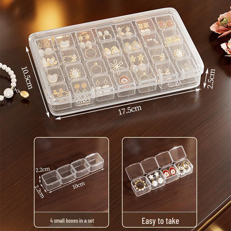 Przezroczyste pudełko na biżuterię zapobiegające utlenianiu na kolczyki, wkrętki, naszyjniki i akcesoria