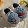 Cotton shoe bag heel women's 2025 new big-mouthed frog cute cartoon plush thickened couple autumn and winter cotton slippers men