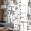 Brown Windmill Flower Cluster Bicycle Bedroom Transparent Sheer Curtains Holiday Decoration Window Voile Tulle Curtain