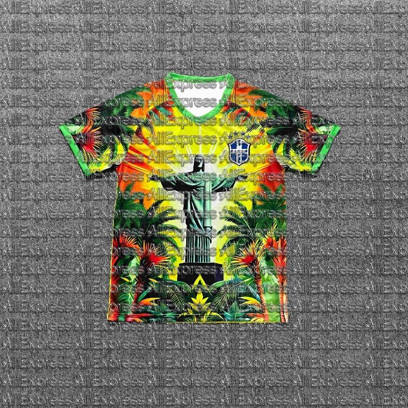 

2026 Hot Selling Brazil Daily Sports Football Suit Special Edition Adult and Children s Leisure Quick Drying Sports T-shirt 6XL