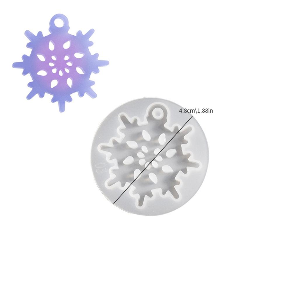 Christmas Snowflake Pendants Crystal Mirror Epoxy Resin Silicone Mold Xmas Holiday Ornament Resin Molds For Jewelry Making Craft