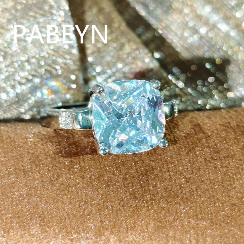 925 Sterling Silver Fashion Premium Mini Sugar Cube Zircon Ring, Birthday Party Anniversary Gift, Ladies Jewelry