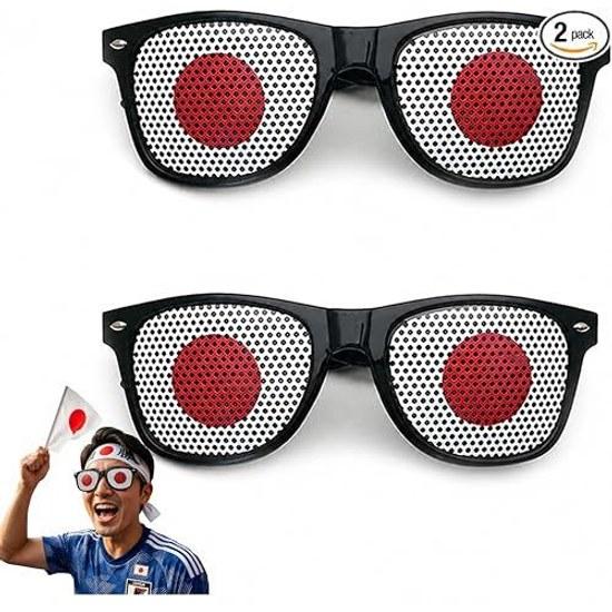 2-piece set Japan national team support goods Hinomaru funny glasses party polka dot sunglasses sports viewing cosplay costume unisex Approximately