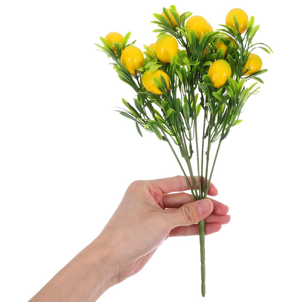 3 Pezzi Rami di Limone Artificiali Realistici Frutta Finta Decorazioni per Bouquet Foglie Vaso per la Casa Festa Giardino Rami di Frutta Limone