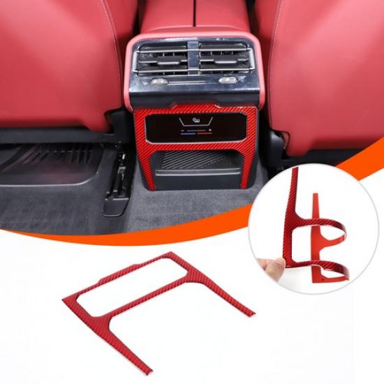 Red Carbon fiber Rear Air Vent Lower Trim Sticker For BMW 5 Series G60 i5 2024+