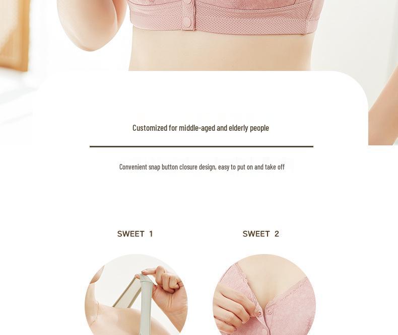 Comfortable Front-Buckle Wire-Free Vest-Style Bra for Middle-aged and Plus Size Women