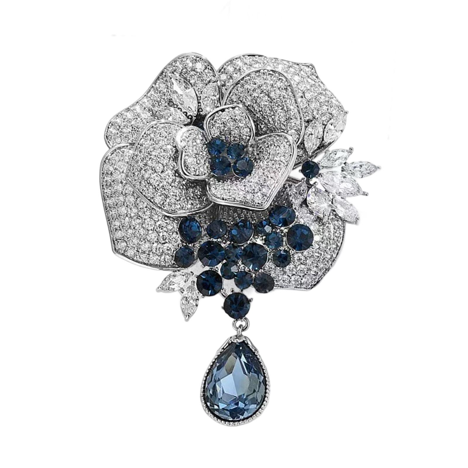 

Элегантная брошь в виде цветка розы для женщин, сверкающая булавка из серебристого сплава, идеально подходящая для свадеб, вечеринок и официальных мероприятий серебряный