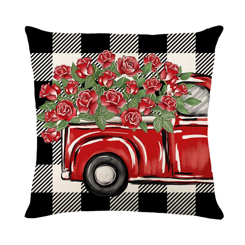 

Классическая наволочка с клетчатым принтом, День святого Валентина, красная надпись Love, для дома, дивана, декоративная подушка 45 * 45Cm (without pillow core)