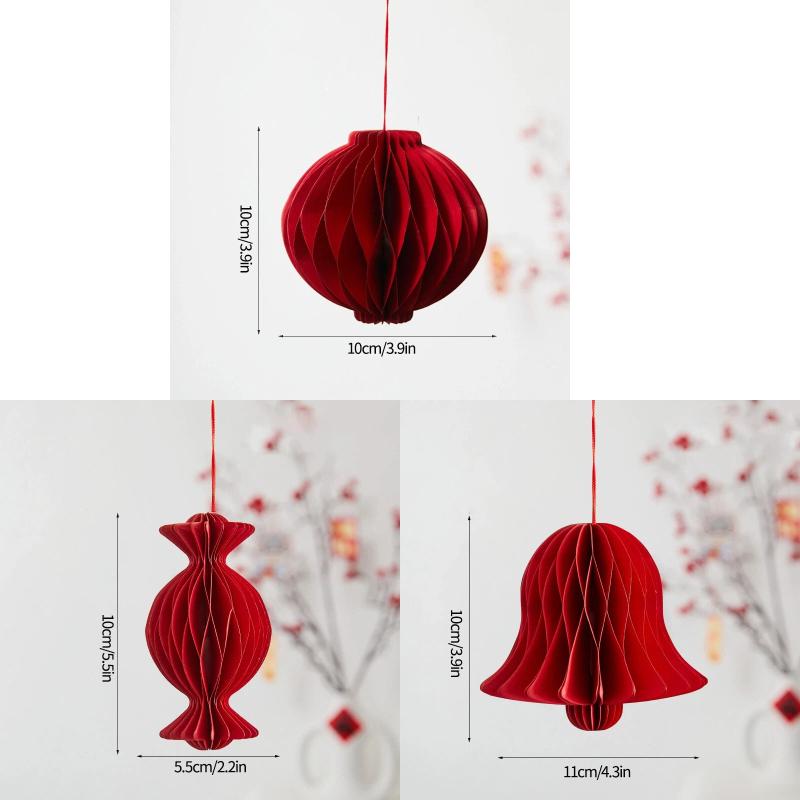 3D Paper Honeycomb Ball Santa Tree Hanging Pendant Christmas Hanging Ornament Lantern New Year Navidad Wedding Decor Supplies