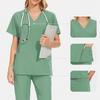 Unisex Quick-Dry Short Sleeve Scrub Suit for Medical Professionals