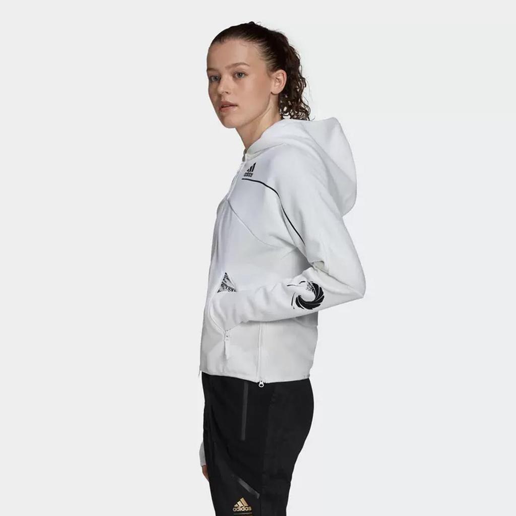adidas Women's Z.N.E. X 007 James Bond White Hooded Track Jacket GN6814
