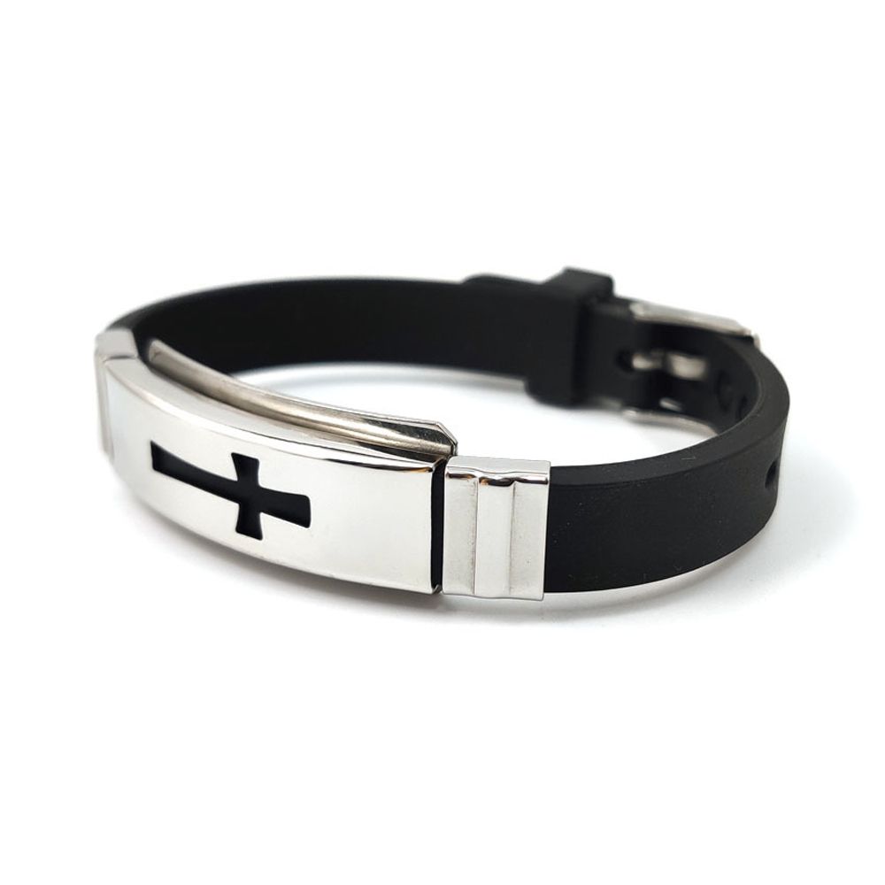 Design Women Cross Personality Jewelry Accessories Silicone Bracelet Korean Hand Rope Men Wristband
