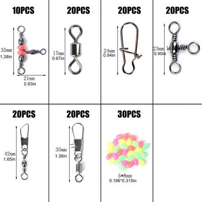 Fishing Pliers and 140 Piece Lure Fishing Accessories Kit Saltwater Hook Remover Fishing Line Connector for Sea Fishing