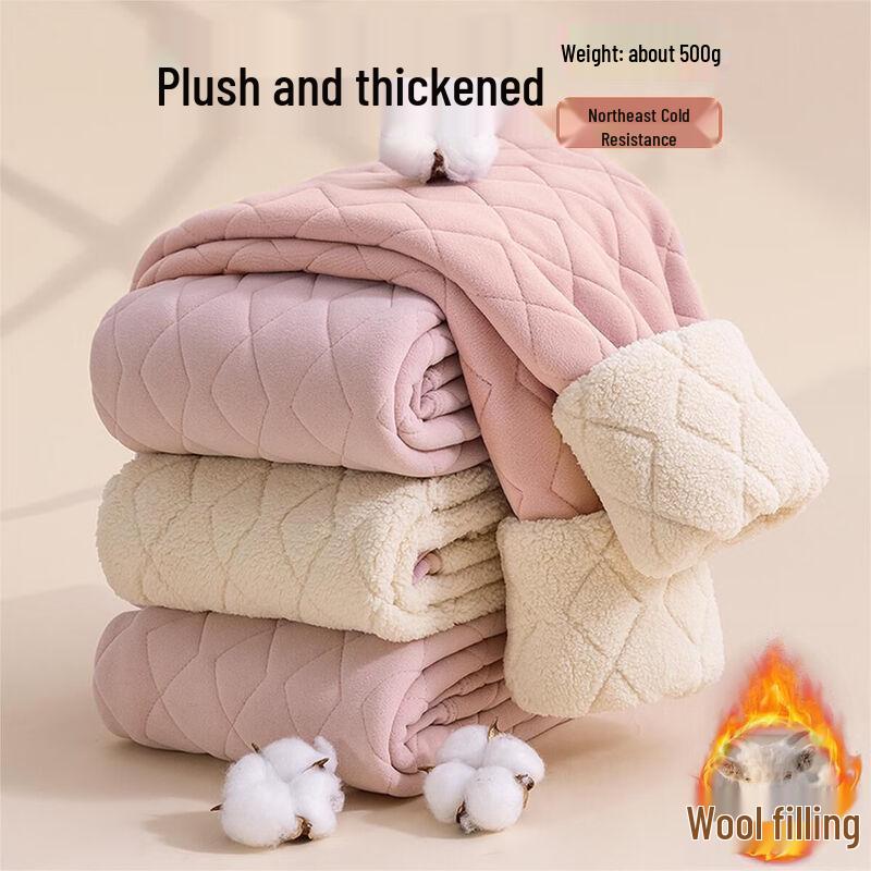 Women's 100% Wool High-Waist Fleece-Lined Thermal Leggings