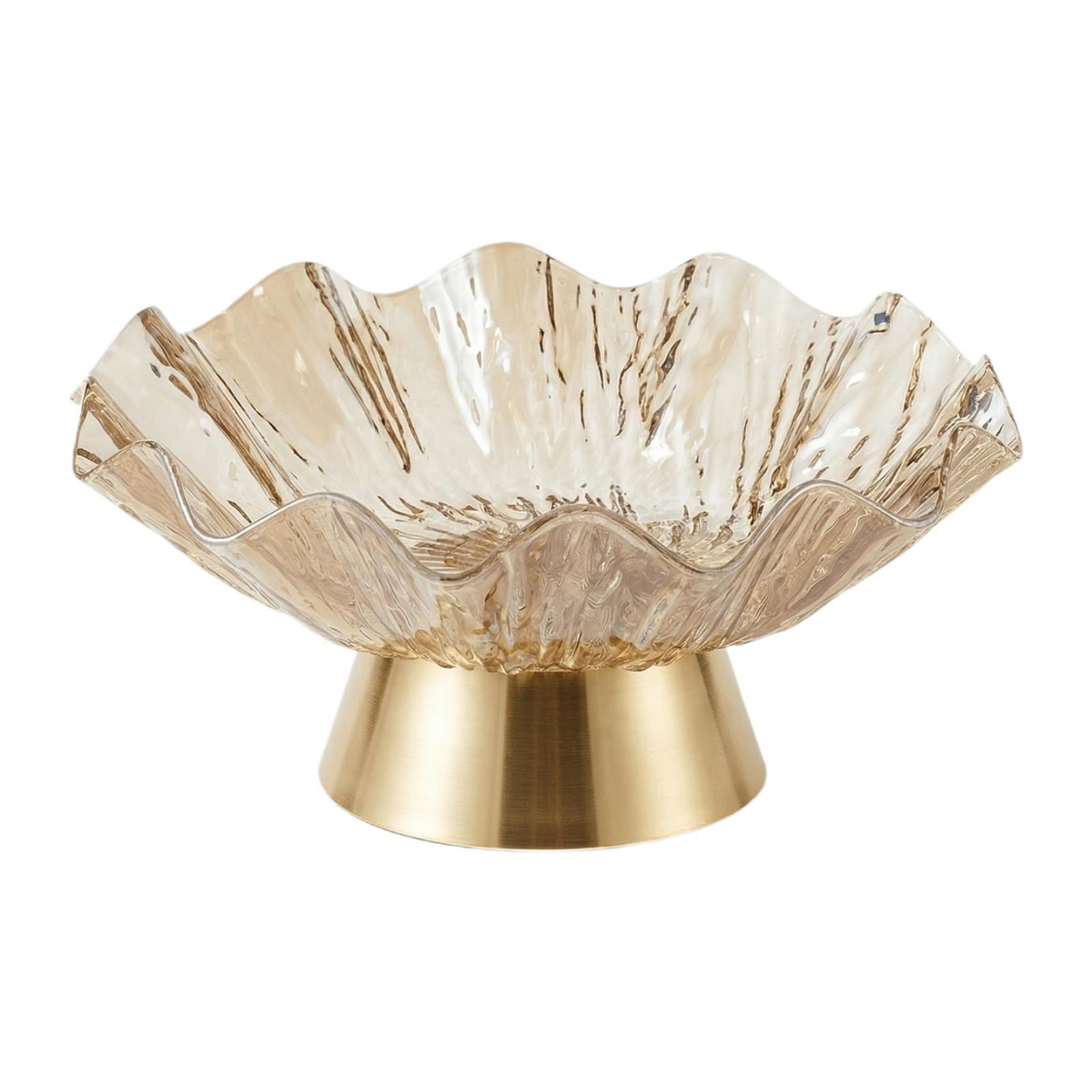 

Elegant Storage Tray Fruit Basket with Drain Home Table Centerpiece for Parties Events and Housewarming Gift янтарь