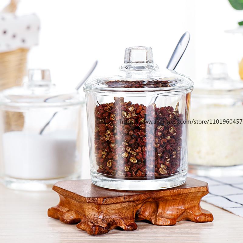 Home Kitchen Glass Storage Set Seasoning Jars Salt Canisters Spice Bottles Oil Pot Combo