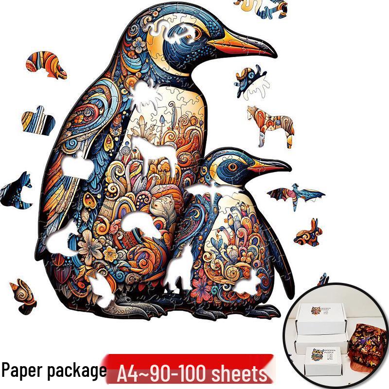 Irregular Animal Dog Penguin Wooden Puzzle in Stock
