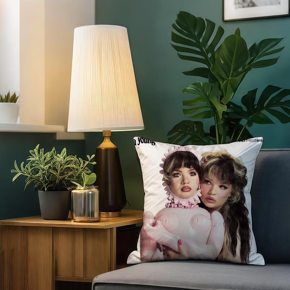 L-Lola Young Singer Cushion Cover Birthday Anniversary Gifts Double Sided Printed Zipper Cushion Cover Soft Skin Bedding