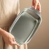 Stainless Steel Cooking Pan, Heavy-Duty Metal Food Serving Plate - Kitchenware