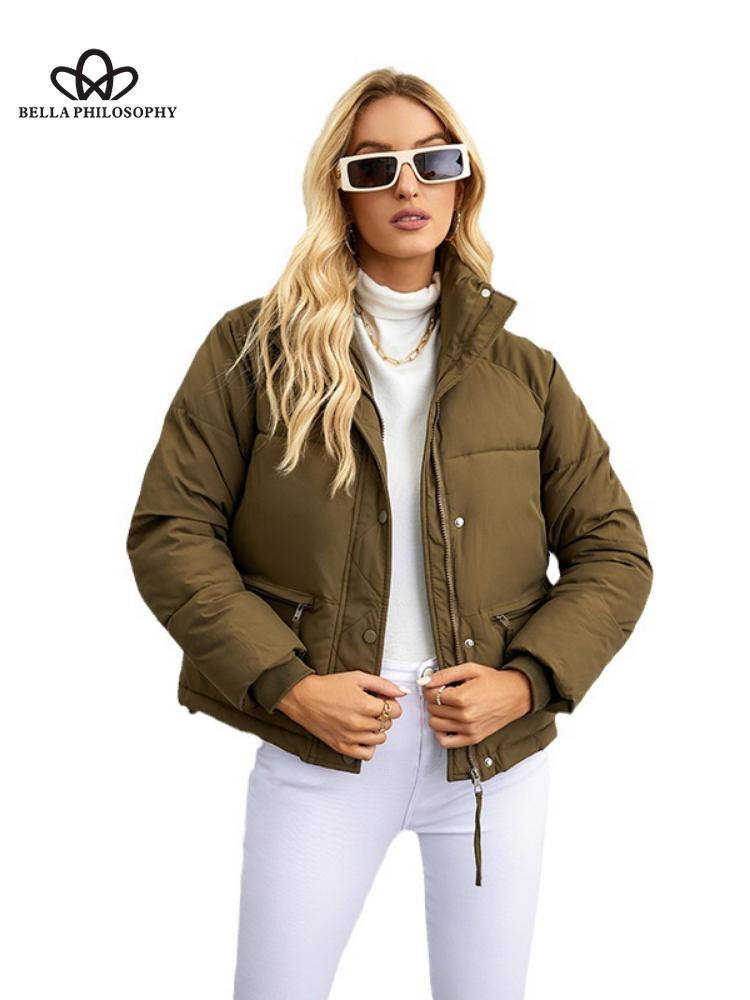 Новое зимнее хлопковое пальто с коротким воротником-стойкой — фото 5