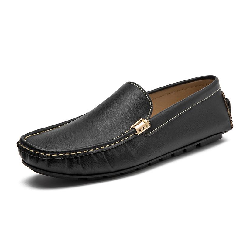 Fashion Italian Style Men's Penny Loafers Casual Leather Slip on Flats New Driving Shoes Non-Slip Sole Moccasins Handmade Business Shoes