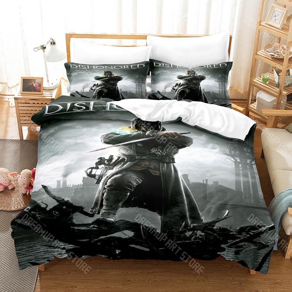 3D Printed Dishonored Game Bedding Set for Boys Girls Duvet Cover And Pillowcase Twin Queen King Full Single Double Sizes