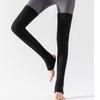 Calzettoni a costine a righe sopra il ginocchio senza piedi Scaldamuscoli lunghissimi con staffa Calze alte fino alla coscia per Donna Yoga