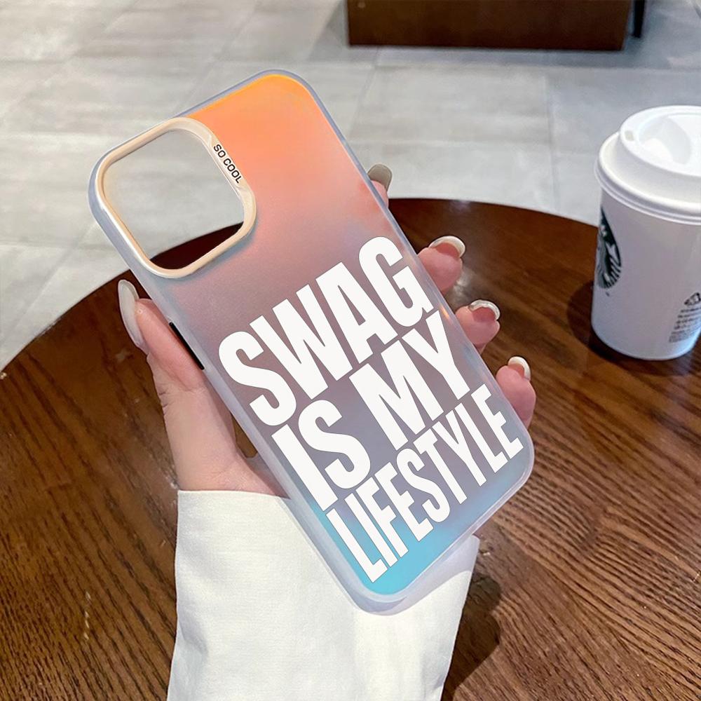 Hip-hop Swag logo lifestyle moda Custodia per Telefono Per lMDColor Guscio Argento Per lPhone 17 16 e 15 14 13 12 11 Pro Max Plus