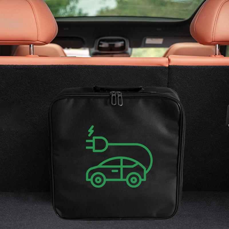 420D/820D Oxford Cloth EV Car Charging Cable Storage Carry Bag For Electric Vehicle Charging Cable Bag Shockproof Round/Square