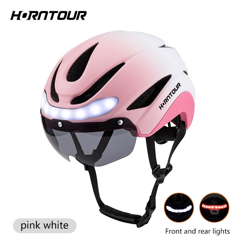 Horntour Cyklistická helma Jízda LED světla Závodní Silniční kolo Helma Muži a Ženy Venkovní sporty Pro Cyklistika Bicicleta Bezpečnostní čepice