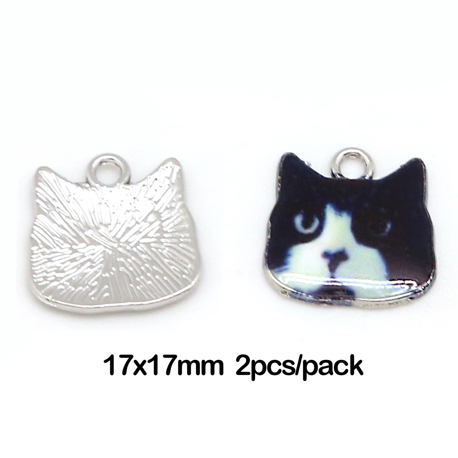 

2/6 шт. 17*17 мм голова маленькой кошки из сплава, масляные подвески для изготовления ювелирных изделий, ожерелье, браслет, серьги «сделай сам» 17*17mm 2pcs