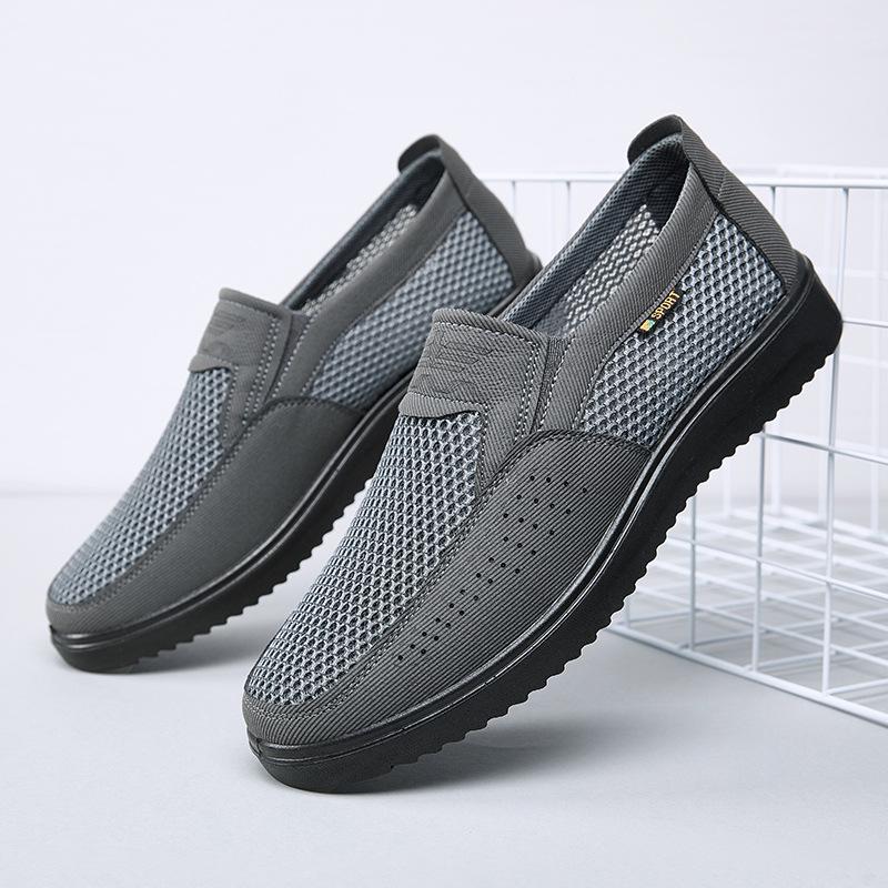 Men's Breathable Mesh Slip-On Shoes, Spring-Summer, Casual Plus Size