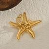 Anello Aperto INS Moda Acciaio Inossidabile Stella Marina Perla - Anello Dito Esagerato Placcato Oro 18K da Donna