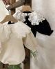 2025 Korean Spring Lace Lapel Snap Crotch Bodysuit for Girls - Infant/Toddler Romper
