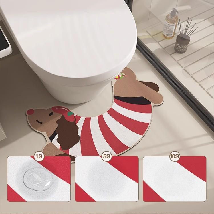 Dackel Cartoon U-förmige Rutschfeste Schnelltrocknende Badematte