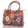 Small Patchwork Women's Bag with Flower Pattern & Shoulder Strap