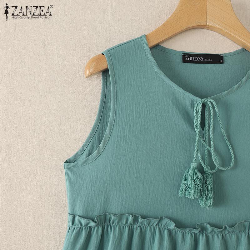 ZANZEA Dámské ležérní letní tílka bez rukávů s výstřihem do V