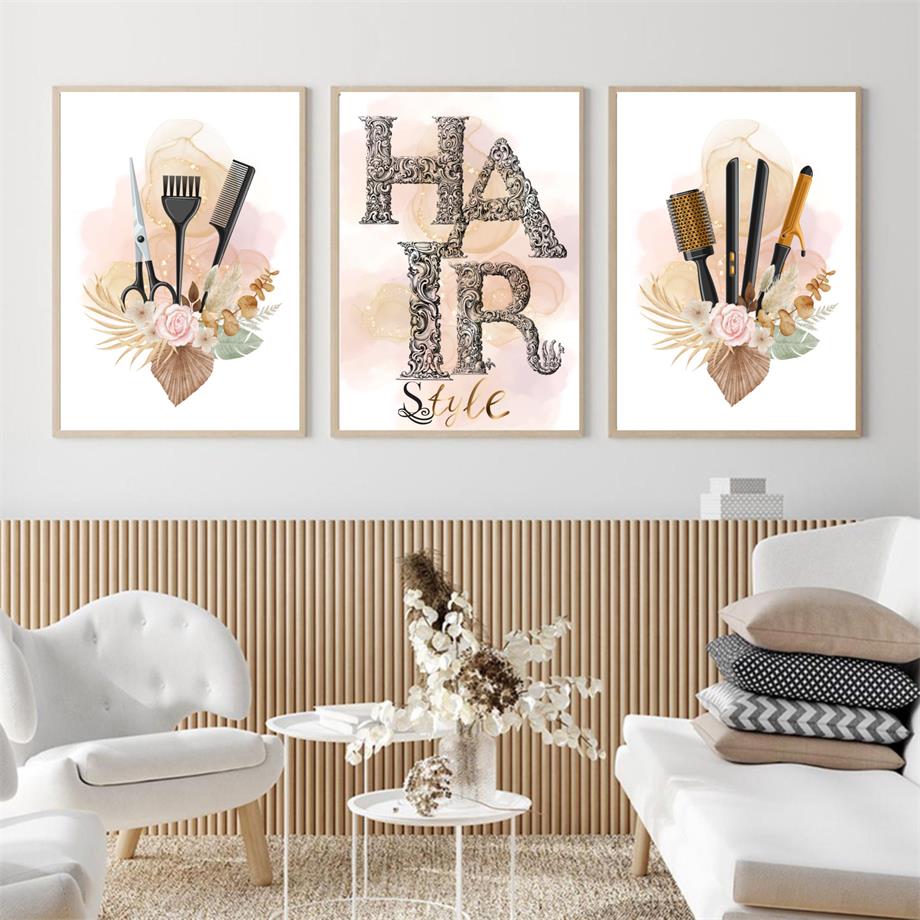 Barbershop Salon Hair Style Club Wall Art Canvas Painting Nordic Posters And Prints Fashion Pictures For Living Room Girl Decor
