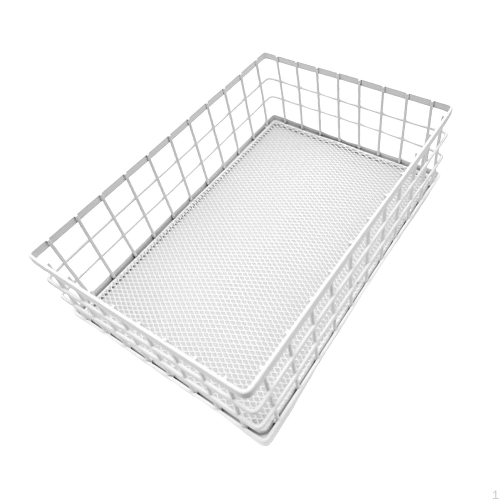 

Металлический проволочный органайзер-корзина, настольный декор, штабелируемый сетчатый поднос для хранения для офиса