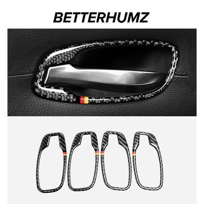For BMW E60 Series 5 2008-2010 Carbon Fiber Door Pull Handle Panel Cover Trim Sticker Decoration Tuning Car Interior Accessories